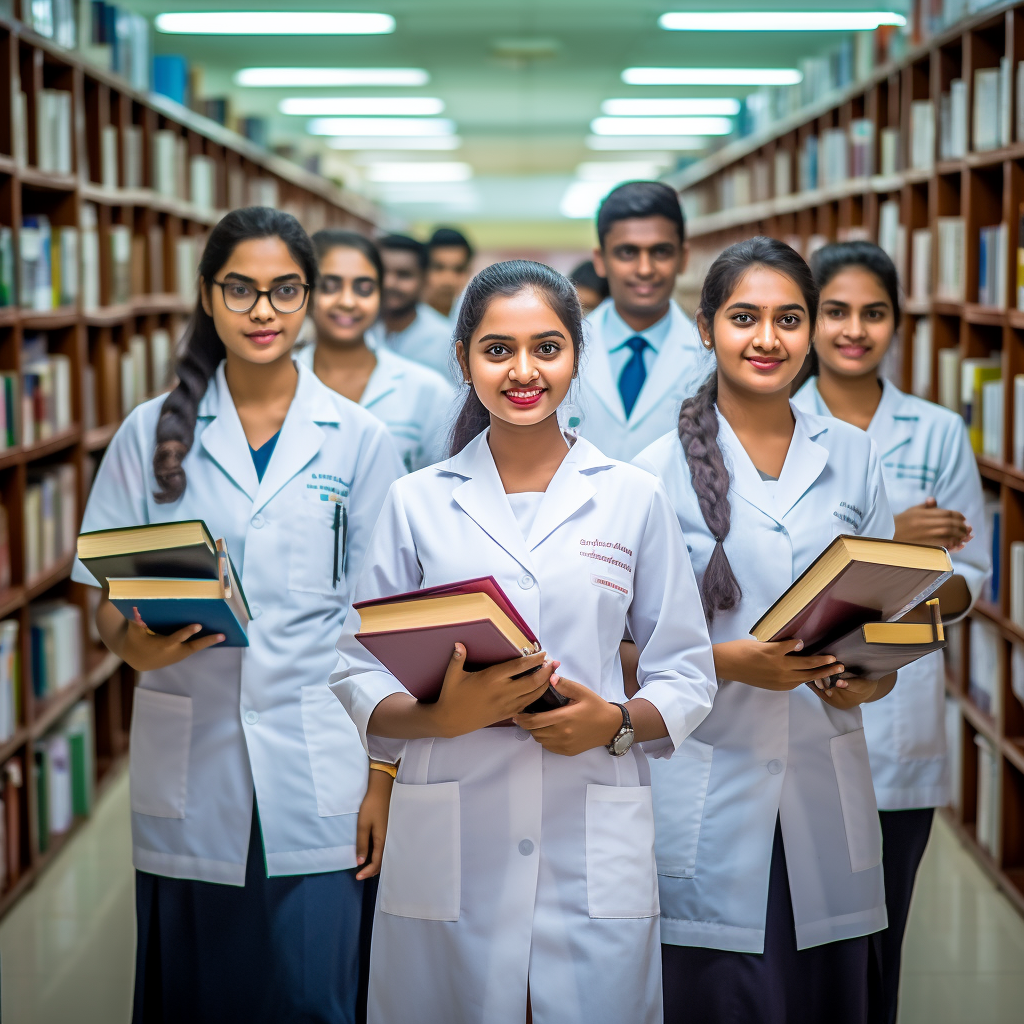 Student reading in the library